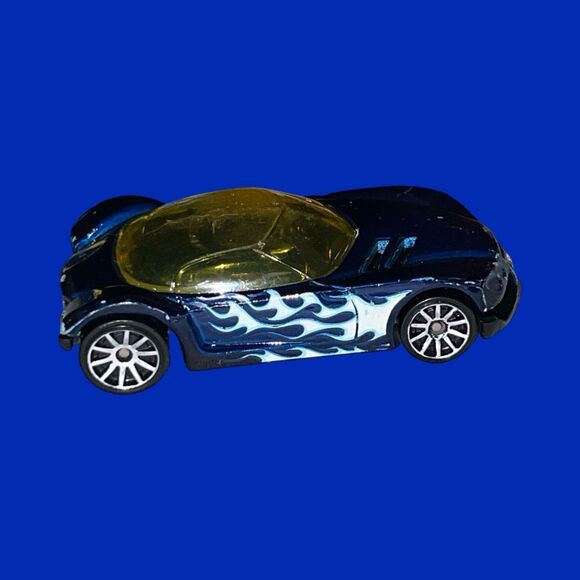 Hot Wheels Golden Arrow Car Multipacks Dark Blue Flames Yellow Tint 2012 Car 1:6 - Picture 4 of 7